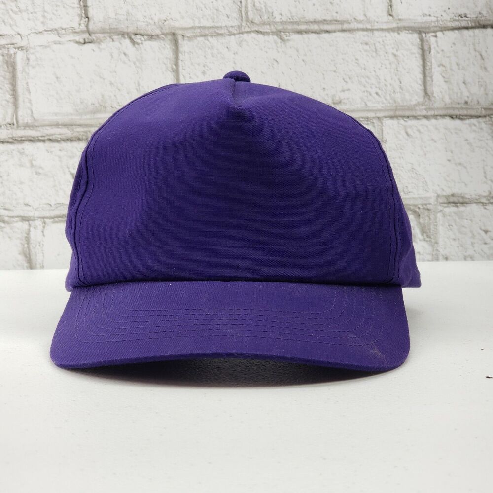 Vintage YA Youngan Purple Snapback Hat Blank 6-Panel Plain Streetwear Cap 90s